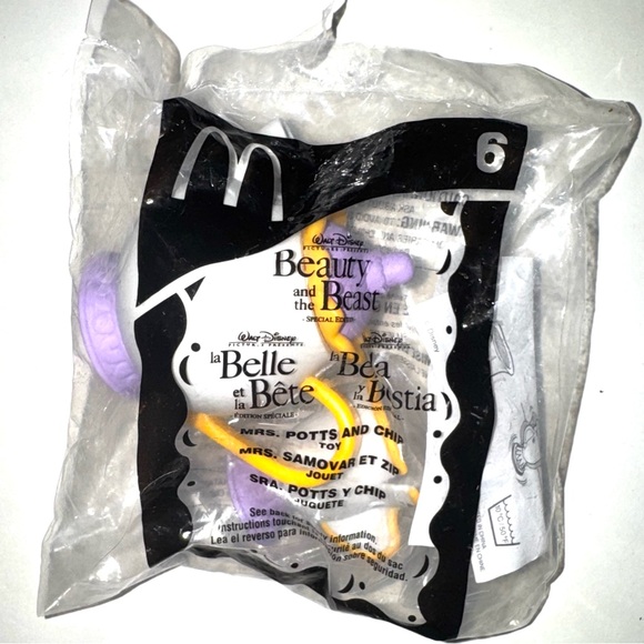 NIB Vtg Disney’s Beauty & the Beast McDonalds Happy Meal Toy 6-Mrs. Potts & Chip - Picture 2 of 9